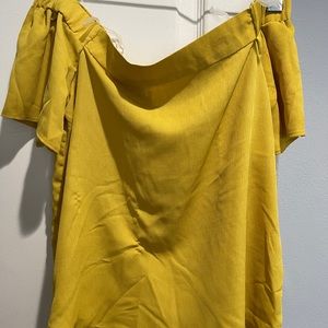 Off the shoulder yellow blouse